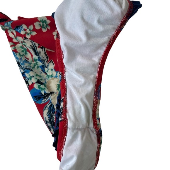Diane von Furstenberg - “Cheeky Ruffle Bikini” High-Waist - Est Size XS/0, Red - Picture 16 of 16